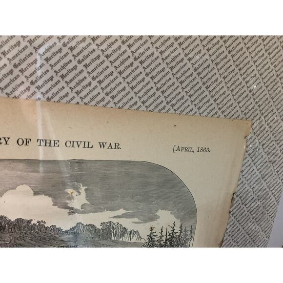 Antique Wood Engraving Civil War 1863 Laying The Pontoons Harper’s Military - Picture 4 of 9